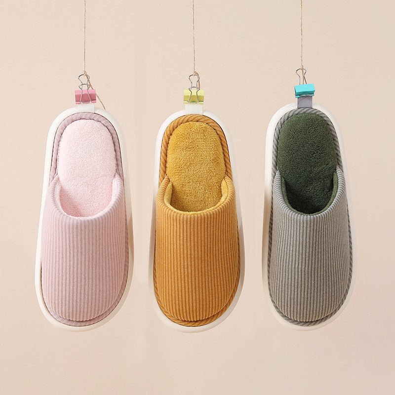 Winter House Slippers Eva Sole Anti-slip Soft Furry Plush Slippers Women's Footwear Floor EKLE Shoes