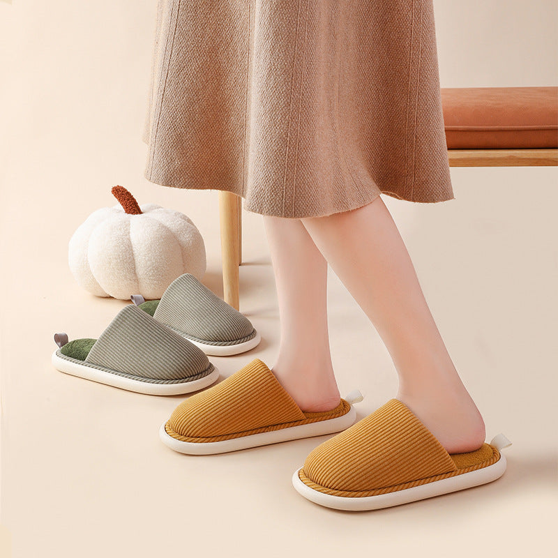 Winter House Slippers Eva Sole Anti-slip Soft Furry Plush Slippers Women's Footwear Floor EKLE Shoes