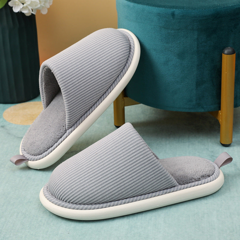 Winter House Slippers Eva Sole Anti-slip Soft Furry Plush Slippers Women's Footwear Floor EKLE Shoes