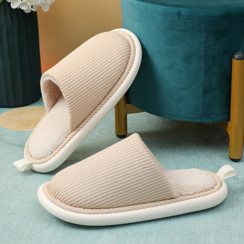 Winter House Slippers Eva Sole Anti-slip Soft Furry Plush Slippers Women's Footwear Floor EKLE Shoes