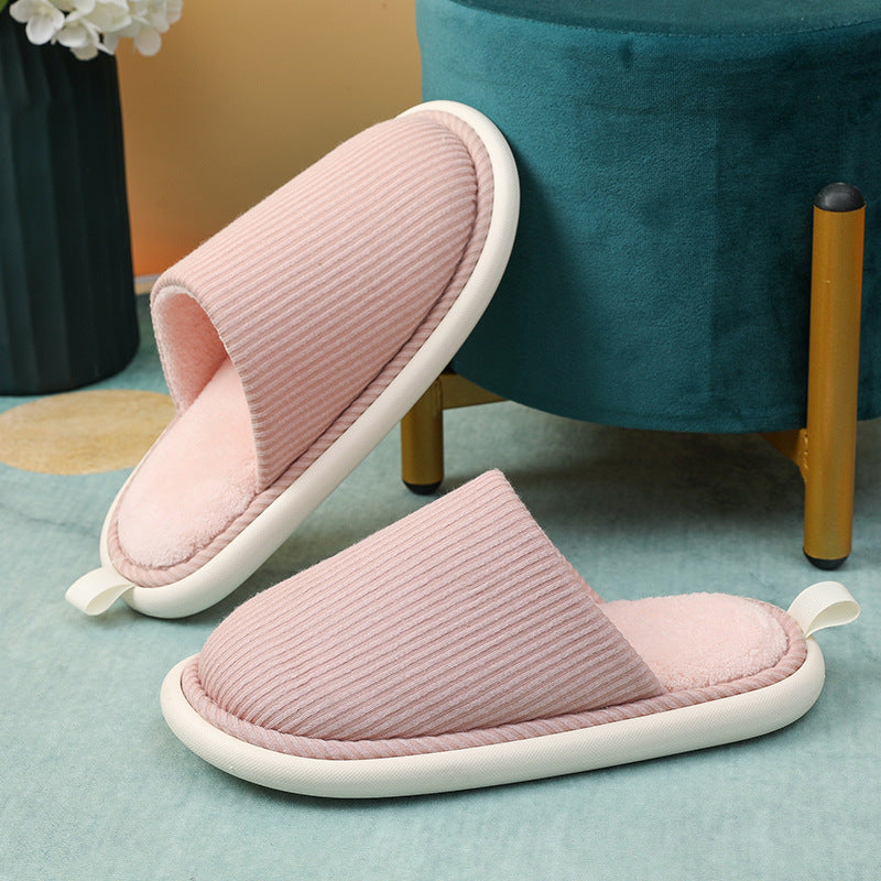 Winter House Slippers Eva Sole Anti-slip Soft Furry Plush Slippers Women's Footwear Floor EKLE Shoes