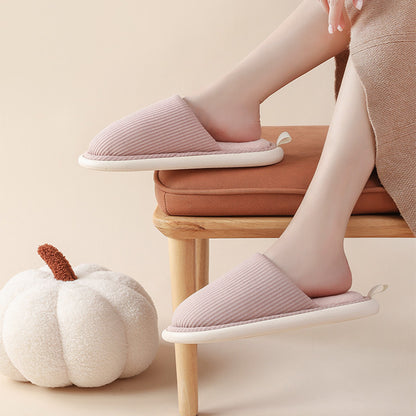 Winter House Slippers Eva Sole Anti-slip Soft Furry Plush Slippers Women's Footwear Floor EKLE Shoes